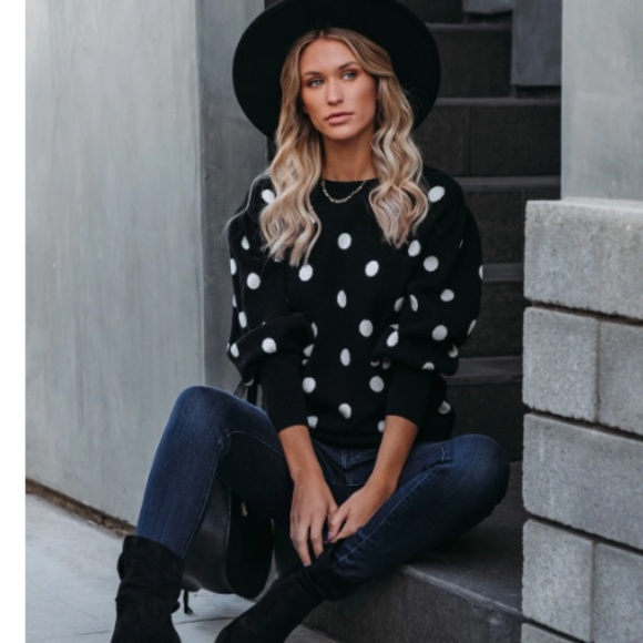 DENOSHA Polka Dot Sweater - Picture 2 of 8